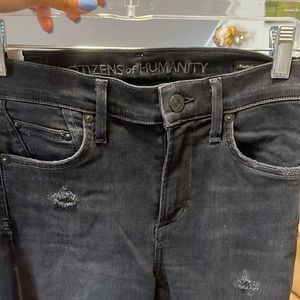 Distressed black jeans